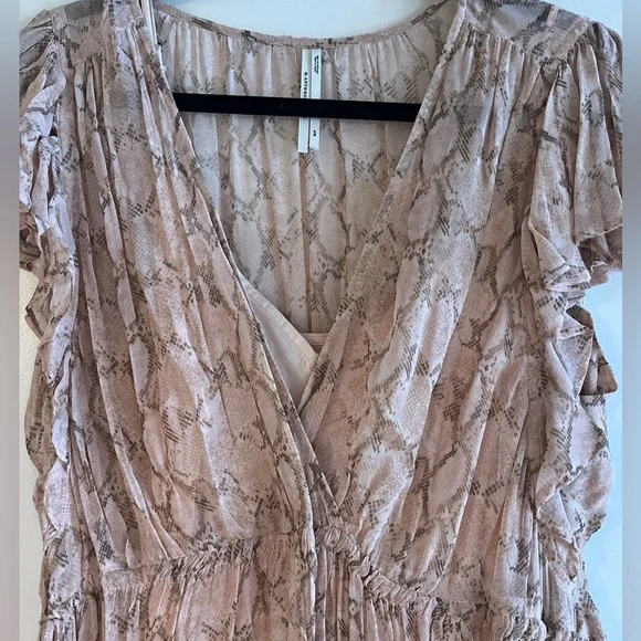 Anthropologie V-Neck Flutter-Sleeve Dress - Picture 4 of 6